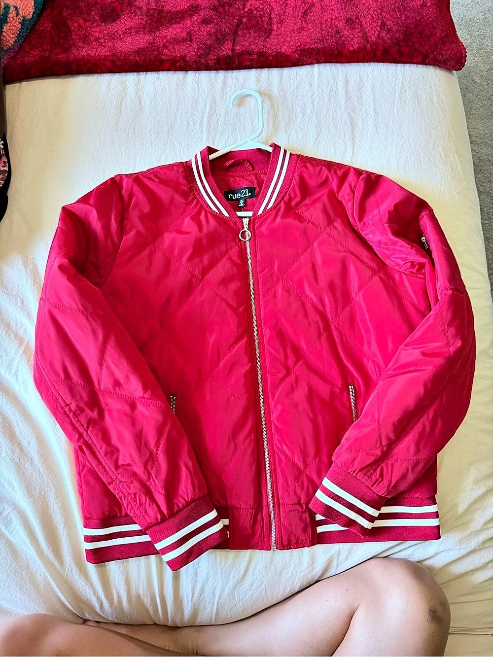 Rue21 Red Bomber Jacket Size XL Like New